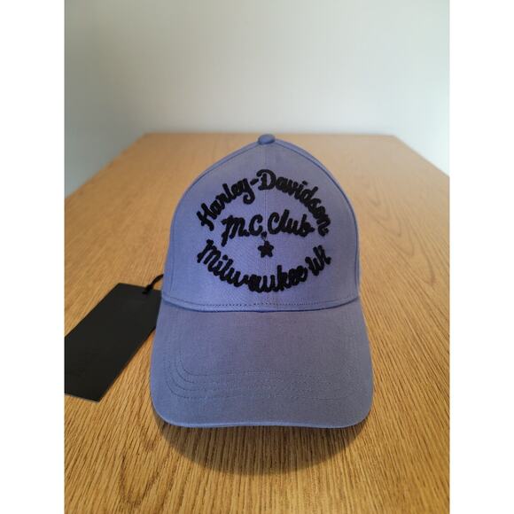 Harley Davidson M.C. Club Milwaukee WI Dad Hat Blue Adjustable New W/tags - Picture 1 of 5